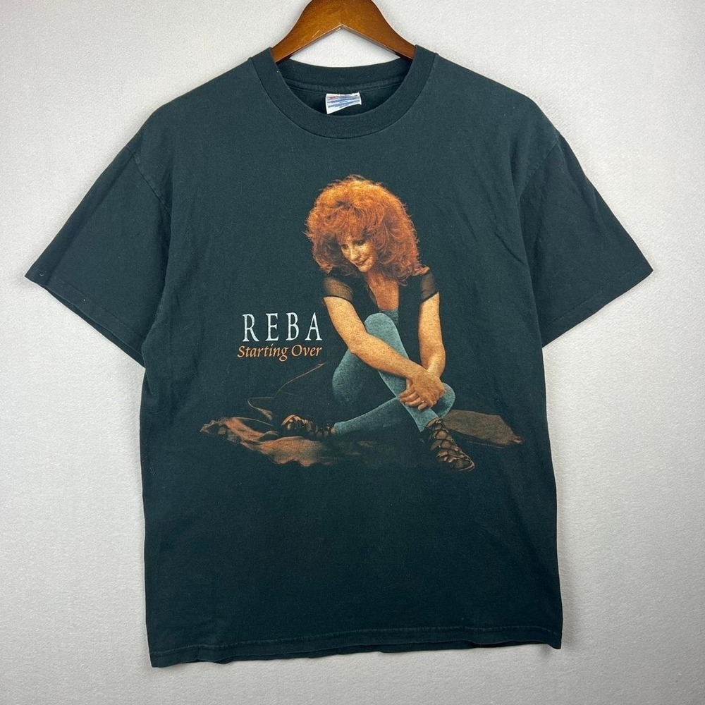 Vintage Reba Starting Over 20 Years Tour Black Tee Shirt L